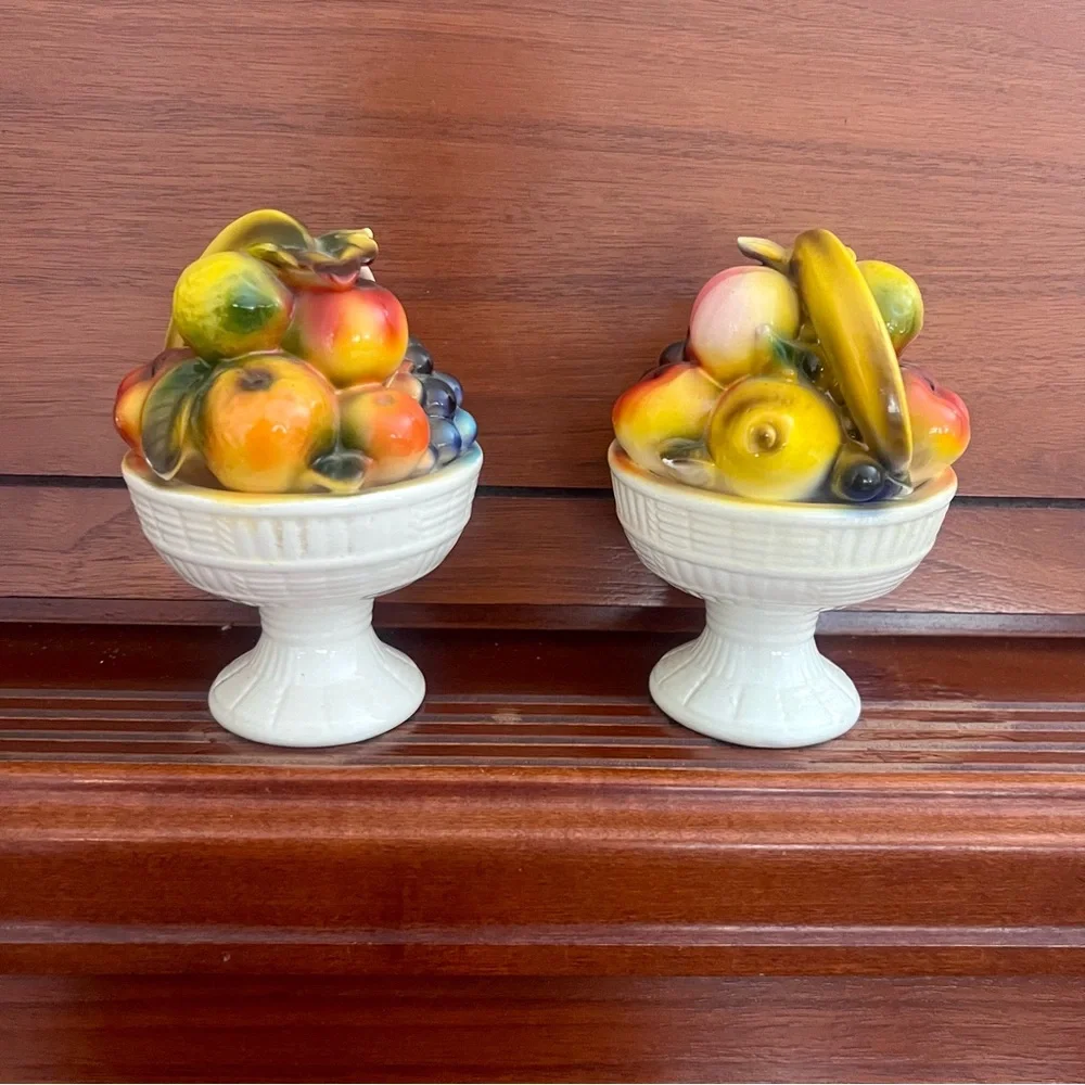 Vintage Capri by Arnart Colorful Fruit Ceramic Figurines 6” lovely MCM decor